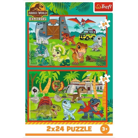 Puzzle 2x24 elementy małe dinozaury jurassic world Puzzle 2x24 elementy małe dinozaury jurassic world