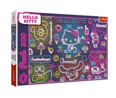 Puzzle 500 elementów hello kitty neon