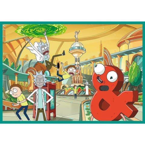 Puzzle 4x250 elementów rick i morty zakręcony świat