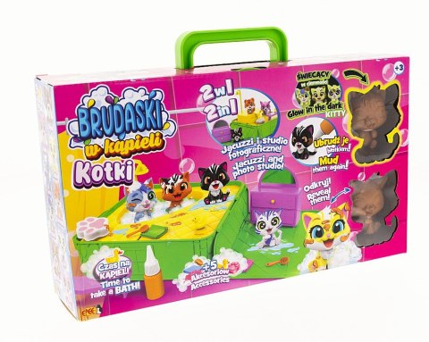 Figurki brudaski w kąpieli kotki zestaw jacuzzi