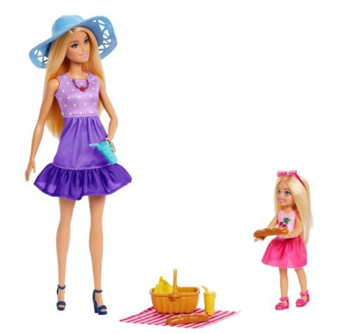 Lalka barbie rodzina i przyjaciele siostry na pikniku
