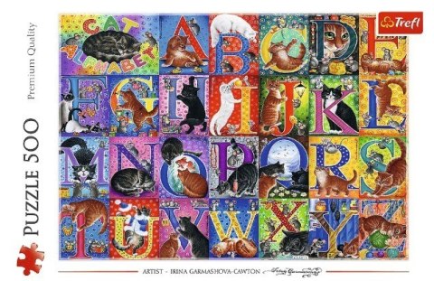 Puzzle 500 elementów koci alfabet