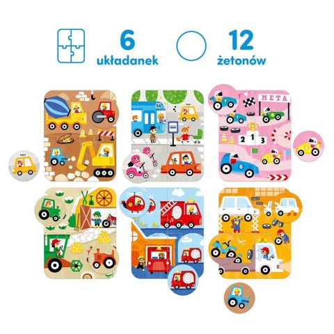 Puzzle pojazdy małe i duże