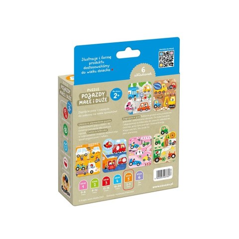 Puzzle pojazdy małe i duże