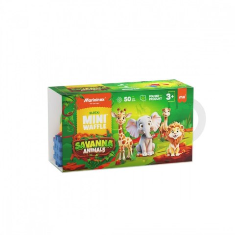 Klocki mini waffle - animals savanna 50 elementów