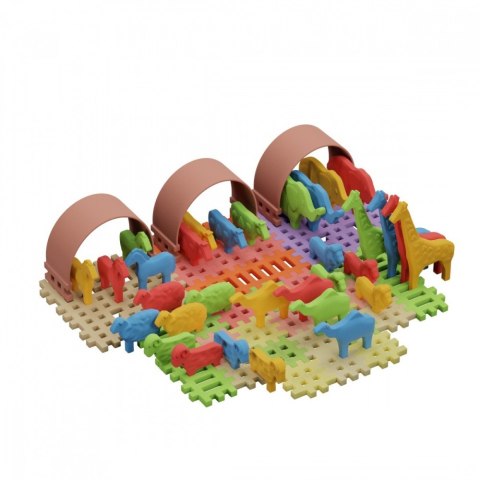 Klocki mini waffle - zwierzęta 62 elementy