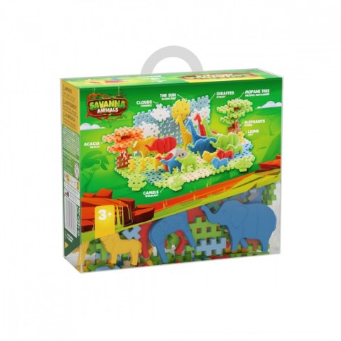 Klocki mini waffle - zwierzęta savanna 100 elementów