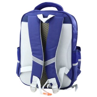 Plecak Szkolny Naszywki Z Dinozaurami Pas Piersiowy Granatowy 39x27x15cm