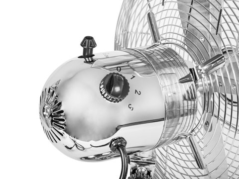 44-657# Wentylator stołowy 30cm srebrny metalowy