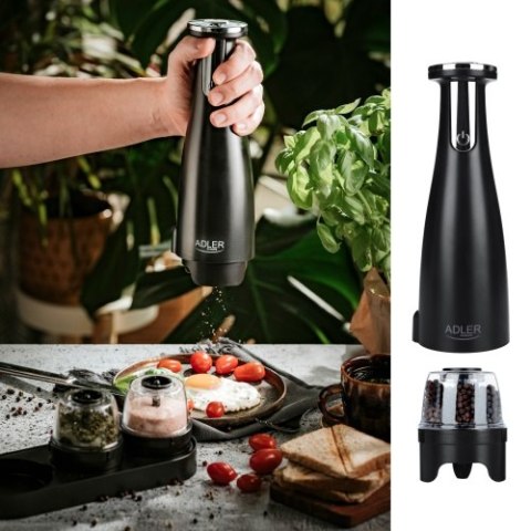 AD 4449 black Młynek do przypraw, soli i pieprzu - zestaw 3 młynków - usb