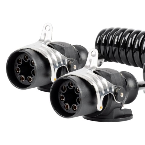 Przewód spiralny naczepy tir 2x 7 pin typ ebs 5m 24v amio-04383 Przewód spiralny naczepy tir 2x 7 pin typ ebs 5m 24v amio-04383