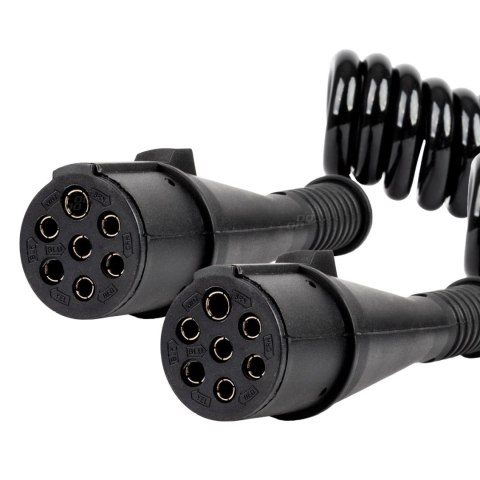 Przewód spiralny naczepy tir 2x 7 pin typ n 5m 24v amio-04380