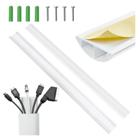 Aluminiowa listwa maskująca do kabli Maclean, 62x20x750mm, biała, MC-814 W