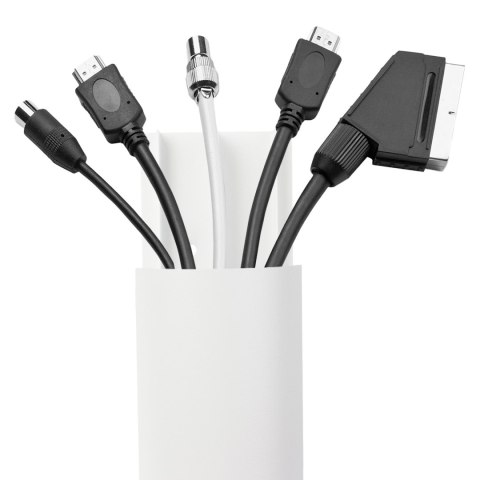 Aluminiowa listwa maskująca do kabli Maclean, 62x20x750mm, biała, MC-814 W