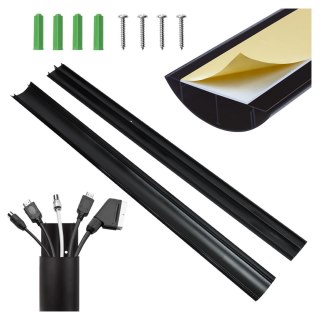 Aluminiowa listwa maskująca do kabli Maclean, 62x20x750mm, czarna, MC-814 B