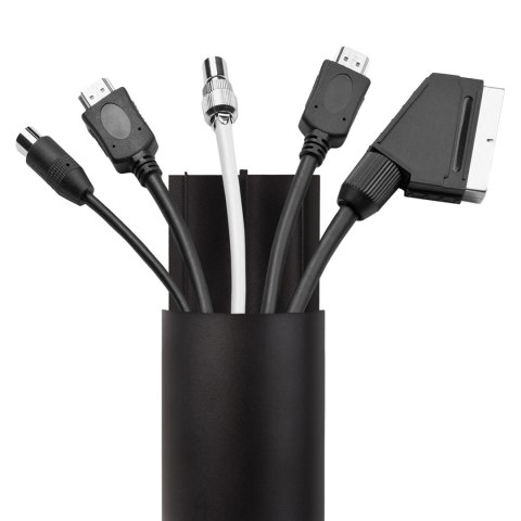 Aluminiowa listwa maskująca do kabli Maclean, 62x20x750mm, czarna, MC-814 B