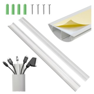 Aluminiowa listwa maskująca do kabli Maclean, 62x20x750mm, srebrna, MC-814 S