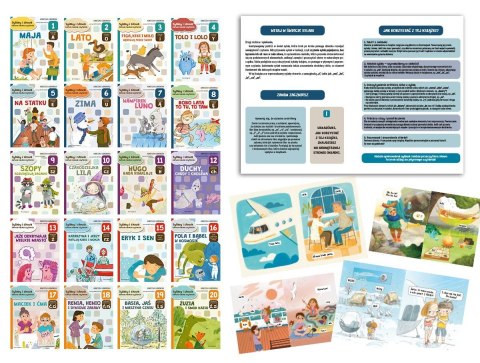 Książeczki sylaby i słowa. Łatwa nauka czytania - zestaw 20 książek