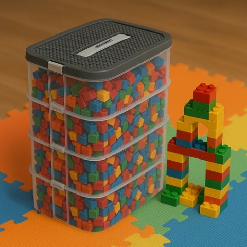 Pudełko na klocki- 3 poziomy Kruzzel 25757