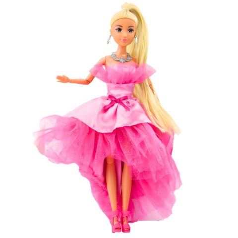 Lalka Anlily Brokatowa Suknia Balowa Różowa Ruchome Kończyny Blond Włosy