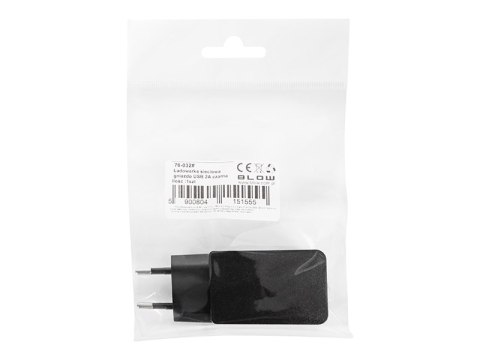 76-032# Ładowarka sieciowa gniazdo usb 2a czarna