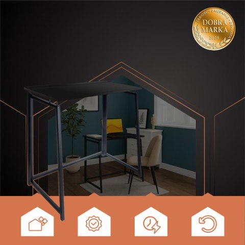 Biurko składane drewniane czarne Ruhhy 26117