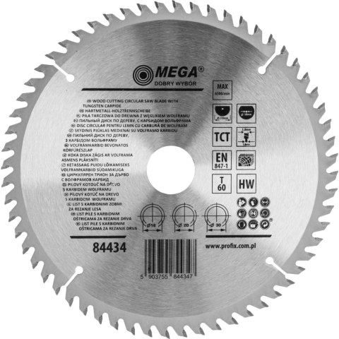 Piła tarczowa do drewna 210*60t*30/20/16mm