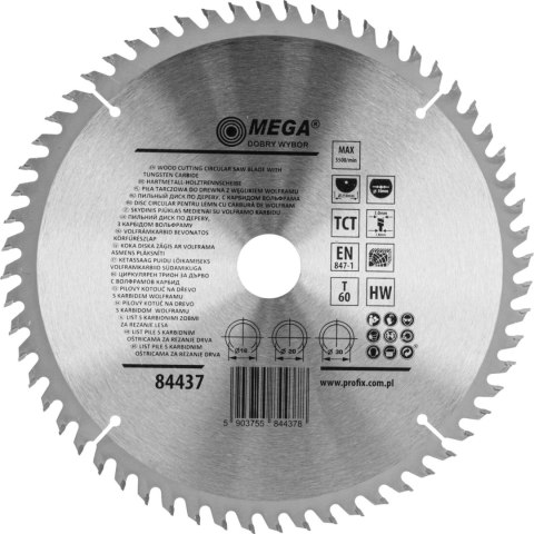 Piła tarczowa do drewna 250*60t*30/20/16mm