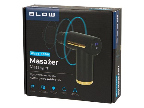 44-349# Pistolet do masażu masażer blow wave 3000 + 4 końcówki