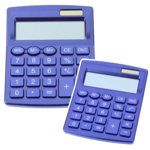 Kalkulator Biurowy Szkolny Klasyczny 8-Cyfrowy LCD Solar Granatowy