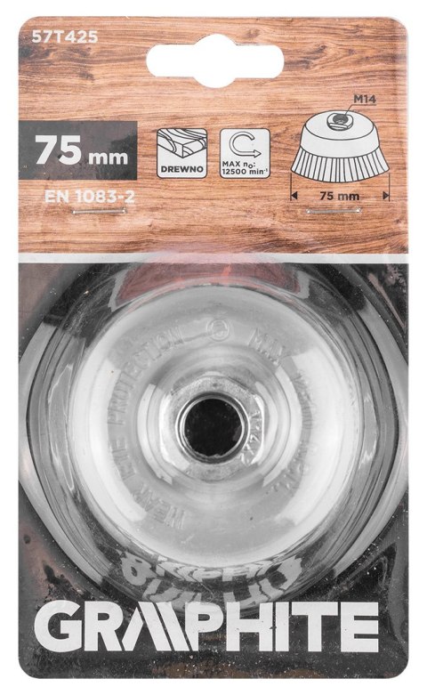 Szczotka nylonowa doczołowa 75 mm, M14