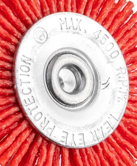 Szczotka nylonowa tarczowa 50 mm, z trzpieniem 6 mm