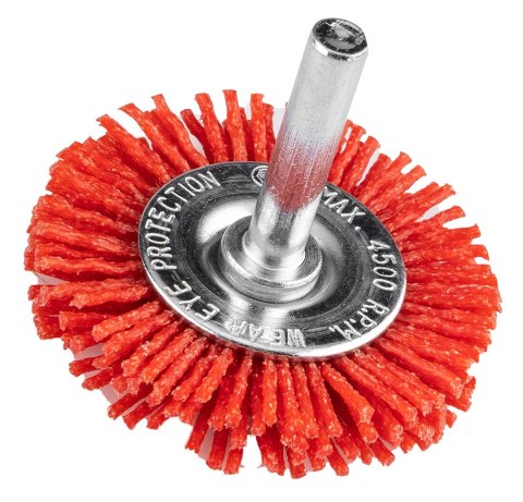 Szczotka nylonowa tarczowa 50 mm, z trzpieniem 6 mm