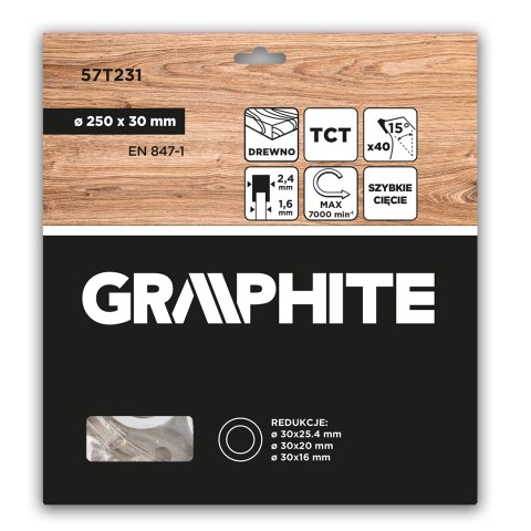 Tarcza do pilarki, widiowa, 250 x 30 mm, 40 zębów