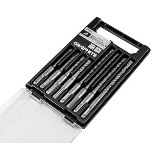 Zestaw wierteł do betonu SDS Plus z podwójną spiralą 5, 6, 8, 10 x 110 mm, 5, 6, 8, 10 x 160 mm