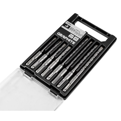 Zestaw wierteł do betonu SDS Plus z podwójną spiralą 5, 6, 8, 10 x 110 mm, 5, 6, 8, 10 x 160 mm