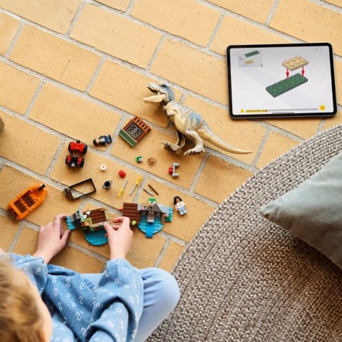 Klocki jurassic world 76975 ucieczka rzeką przed tyranozaurem