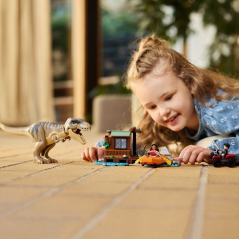 Klocki jurassic world 76975 ucieczka rzeką przed tyranozaurem