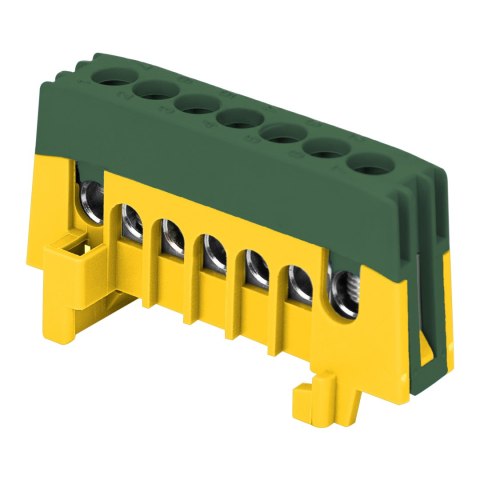Listwa zaciskowa izolowana PRO PE, 7 przewodów, zielony