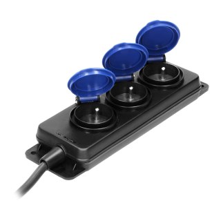 Przedłużacz warsztatowy bryzgoszczelny IP44, 3 gniazda 2P+Z IP44, przewód gumowy, H05RR-F 3x1,5mm?, długość 5m
