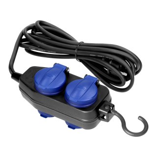 Przedłużacz warsztatowy bryzgoszczelny IP44, 4 gniazda (2+2) 2P+Z IP44, schuko, przewód gumowy, H05RR-F 3x1,5mm?, 10m