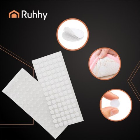 Rzep samoprzylepny 18mm 500szt. biały Ruhhy 25884