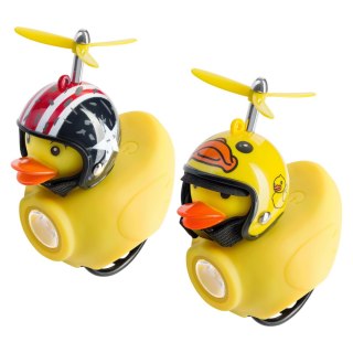 Światło rowerowe + dzwonek, kaczka w kasku, 130lm, 800mAh, 6000K, 2 wzory (mix)