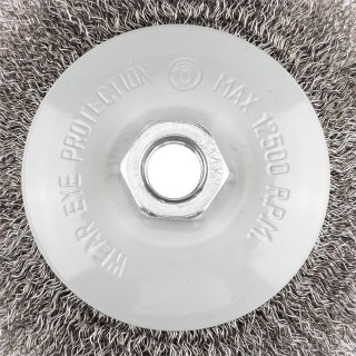 Szczotka druciana tarczowa 125 mm, drut karbowany, stalowy, M14
