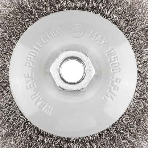 Szczotka druciana tarczowa 125 mm, drut karbowany, stalowy, M14