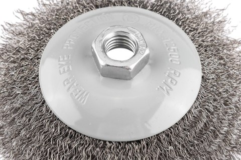 Szczotka druciana tarczowa 125 mm, drut karbowany, stalowy, M14