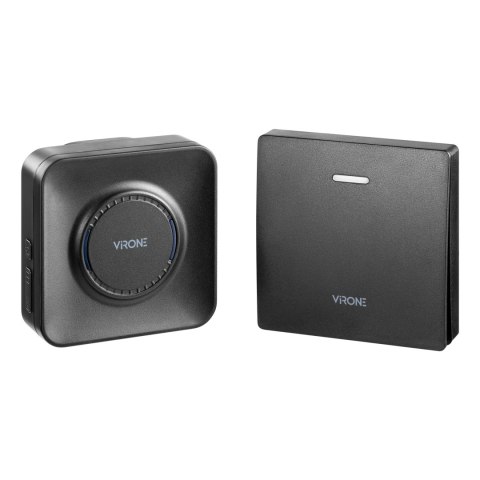 TELERO AC, dzwonek bezprzewodowy, sieciowy, przycisk bezbateryjny, learning system, 36 dźwięków, 200m, czarny