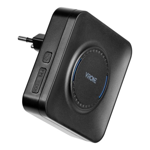 TELERO AC, dzwonek bezprzewodowy, sieciowy, przycisk bezbateryjny, learning system, 36 dźwięków, 200m, czarny