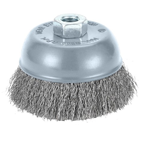 Szczotka druciana doczołowa 100 mm, drut karbowany stalowy, M14