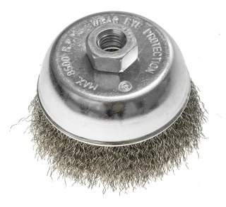Szczotka druciana doczołowa 100 mm, drut karbowany stalowy, M14